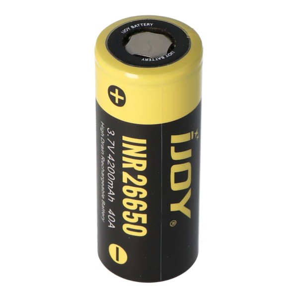 iJoy INR26650 med op til 4200mAh, 3,6V til 3,7V Li-ion batteri High Drain uden beskyttelseselektronik