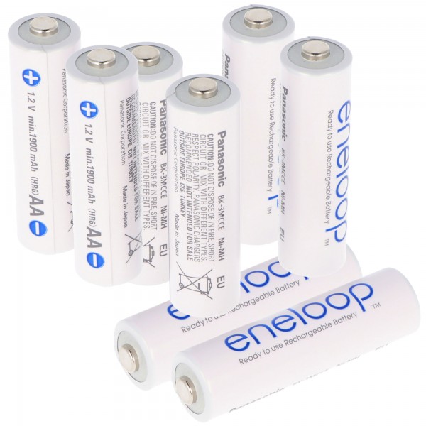 Sanyo HR-3UTGA eneloop batteri Mignon / AA 2000mAh 8er + AccuCell Safe, Ny fra Panasonic