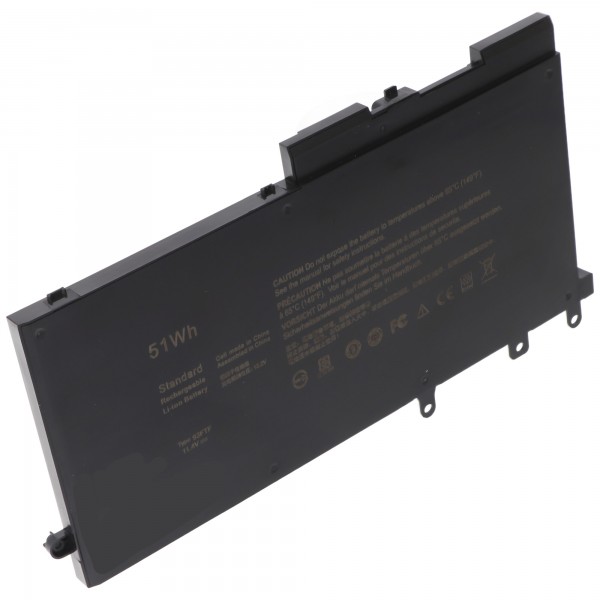 Batteri passer til Dell Latitude 5280, 5480, Li-Polymer, 11.4V, 4470mAh, 51Wh