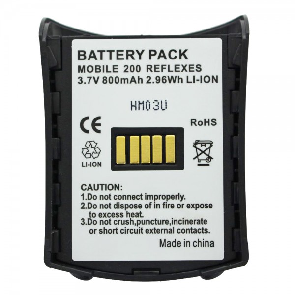 Batteri passer til Alcatel Reflexes 200, 3,7 Volt 800mAh Litihum-Ionen batteri 3BN67137AA