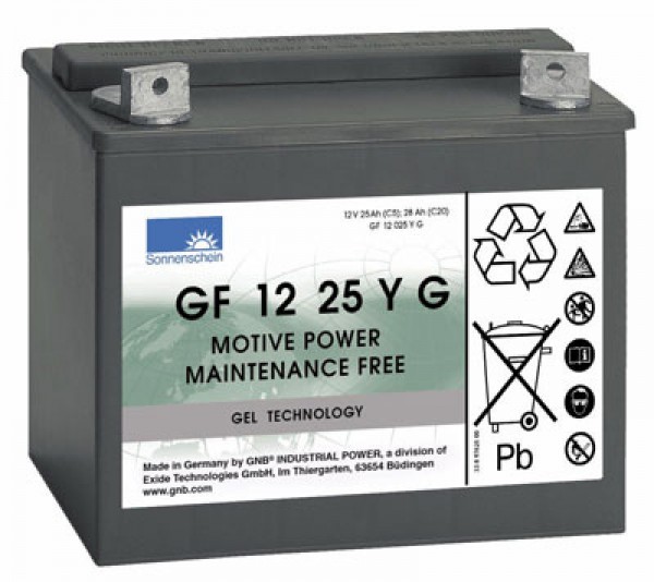 Exide Dryfit Batteri GF 12 25 YG GF12025YG 12 Volt 25 Ah for Golf Caddies mv.