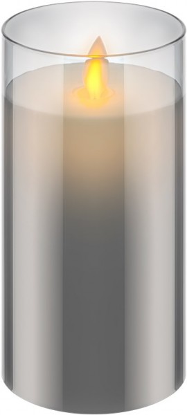 Goobay LED ægte vokslys i glas, 7,5 x 15 cm - smuk og sikker belysningsløsning til mange områder såsom huset og loggiaen, kontorer eller skoler