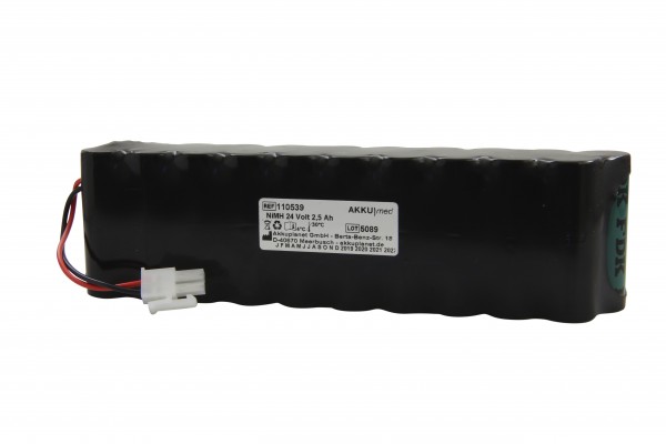 NiMH batteri passer til Hill Rom Lifter Liko / MIR / Viking M 24 Volt 2,5 Ah - 2 pol stik CE-kompatibel