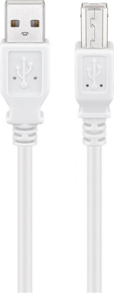 Goobay USB 2.0 Hi-Speed kabel, hvid - USB 2.0 stik (type A) > USB 2.0 stik (type B)