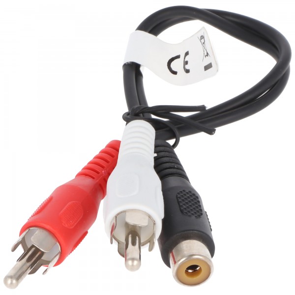 Audio-Video-kabel 0,2 m 1 x RCA-stik> 2 x RCA-stik