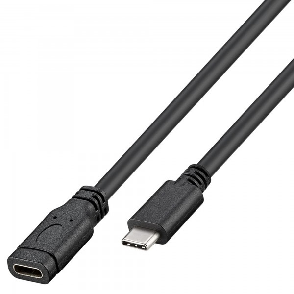 USB-C-udvidelse USB 3.1 Generation 1 fra USB-C til USB-C Længde 1 meter, farve sort