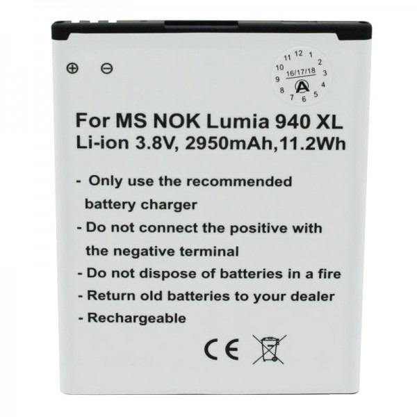 Batteri passer til Microsoft Lumia 940 XL Batteri BV-T4D, Nokia Lumia 940XL