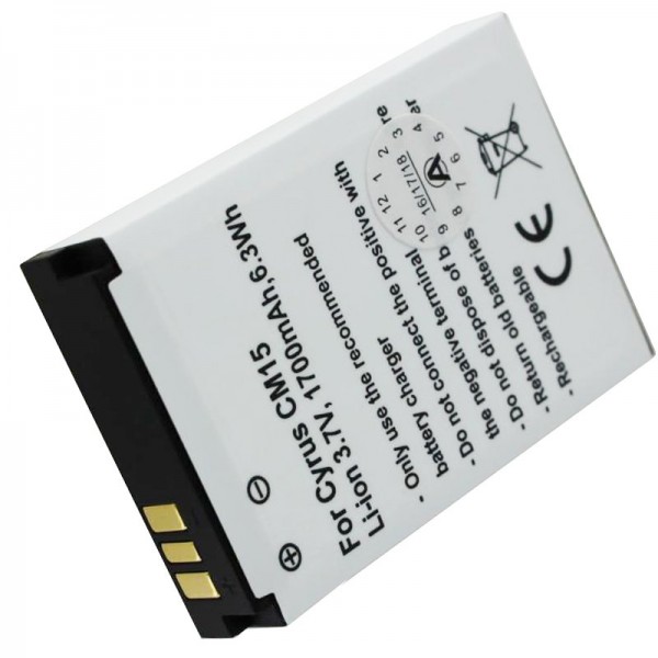 Batteri passer til Cyrus CM15 batteri CYR10015, 3,7 Volt 1700mAh