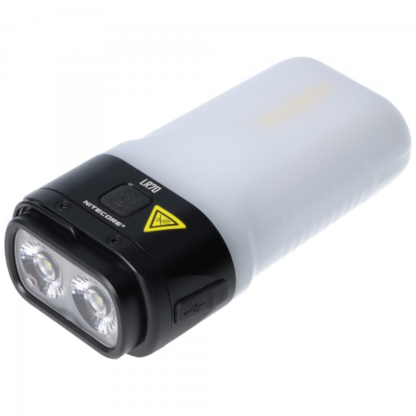Nitecore LR70 LED lommelygte, kombinerer lommelygte, campinglanterne og powerbank i én, maks. 3000 lumen lysstyrke