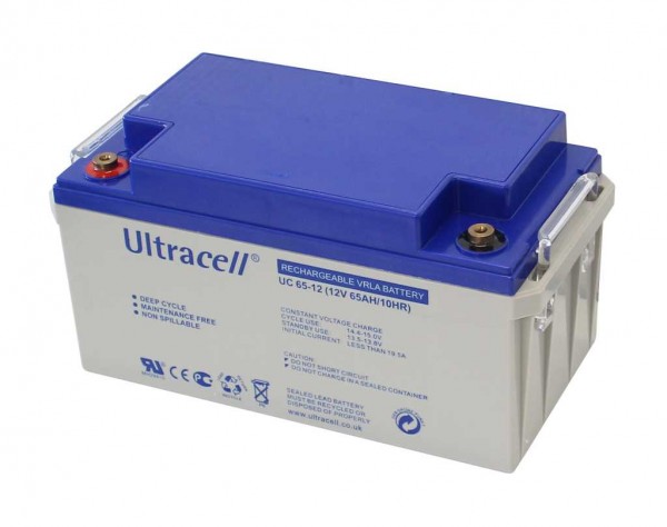 Ultracell UC65-12 12V 65Ah dyb cyklus blysyre AGM blygelbatteri