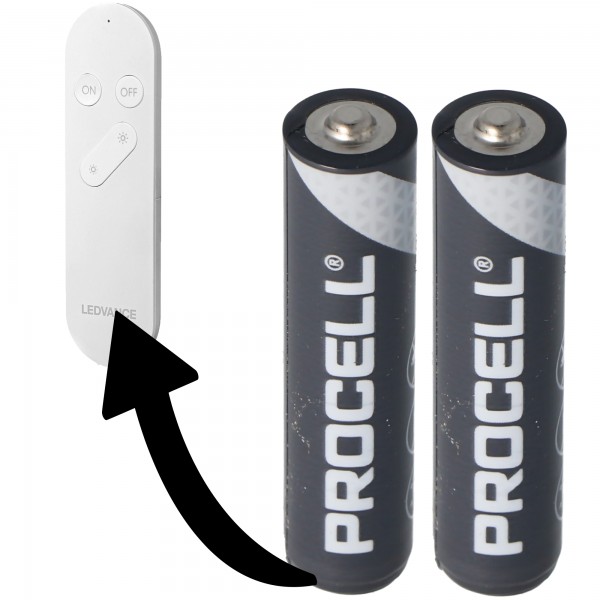 Batteri passer til Ledvance Smart + WiFi Fjernbetjening 2x Duracell Procell Alkaline LR03 Micro AAA