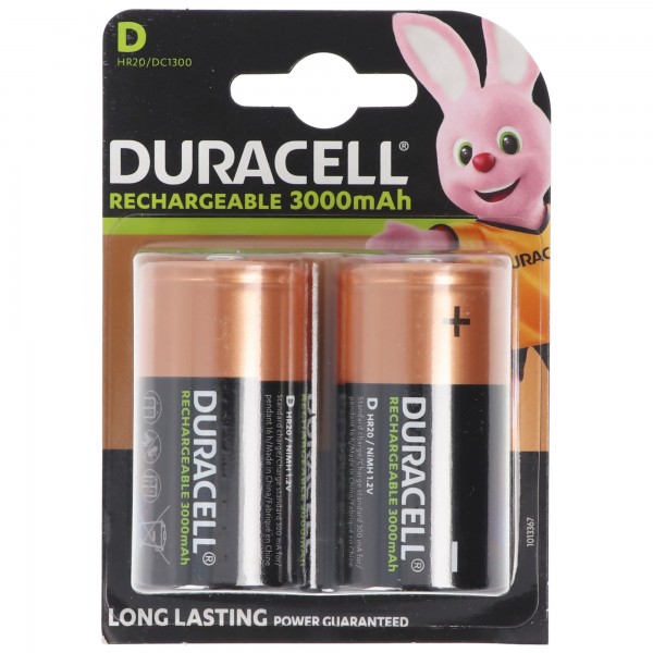 Duracell Recharge Ultra batteri HR20 Mono LR20 NiMH 3000mAh blister med 2 stk.