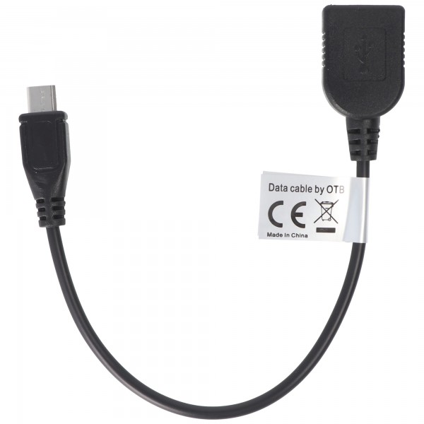 AccuCell-adapterkabel Micro-USB OTG (USB On-The-Go) til smartphones, tablets og videokameraer