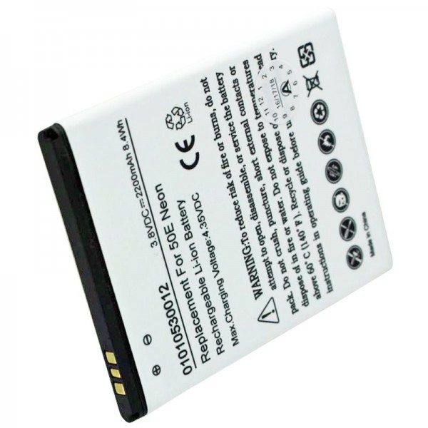 Batteri passer til Archos 50E Neon-batteriet AC50ENE, der kun passer til dimensioner på ca. 72,1 x 55,1 x 4,2 mm