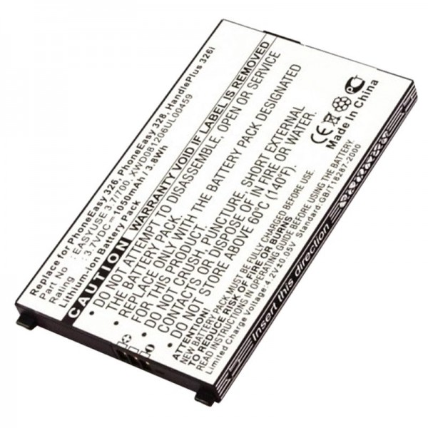 Batteri passer til mobiltelefonbatteriet Doro Primo 326i batteri EASYUSE 3.7 / 700, XWD081206UL00459