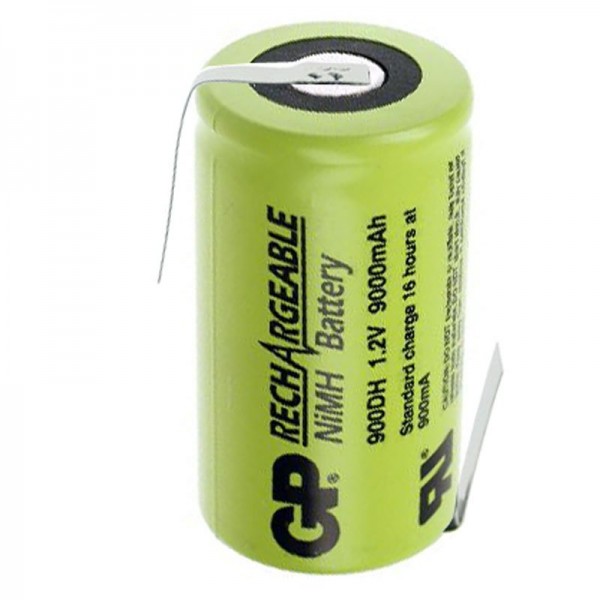 GP900DH-EB GP Mono Batteri NiMH 1,2 Volt 9000mAh med loddebolte Z-form