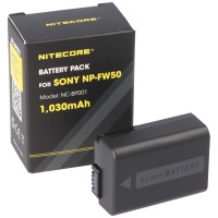 Nitecore NP-FW50 kamerabatteri, NC-BP001, NP-FW50, ideel til mange Sony-kameramodeller, 7.4V, 1030mAh