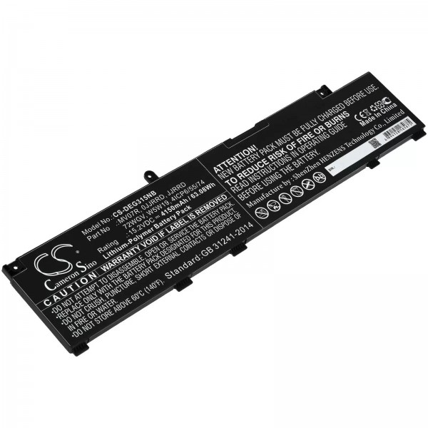 Batteri passer til bærbare Dell G3 15 3500 KJGP7, G5 15 5500, G7 7790, type MV07R og andre - 15.2V - 4150 mAh