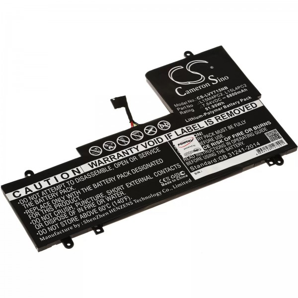 Batteri egnet til bærbar Lenovo Yoga 710 15&quot;, Yoga 710-15ISK, type L15M4PC2 osv. - 7.64V - 6800 mAh