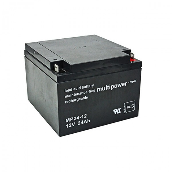 MultiPower MP24-12 blybatteri med M5 skruetilslutning 12V, 24000mAh