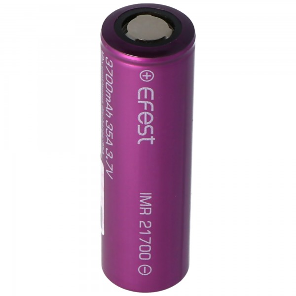 Efest IMR21700 - 3700mAh Li-ion batteri, 3,6V - 3,7V min. 3630mAh type. 3700mAh maksimal 30A strømudgang (Flat Top)