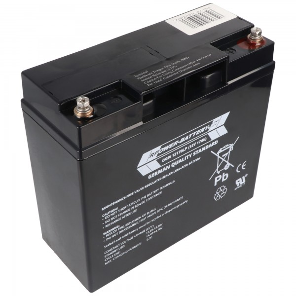 RPower OGiV12170LP 12V 17Ah blybatteri AGM blygelbatteri
