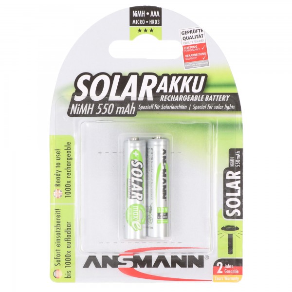 Ansmann Solar Mirco / AAA Green 2 pakke perfekt til sollys
