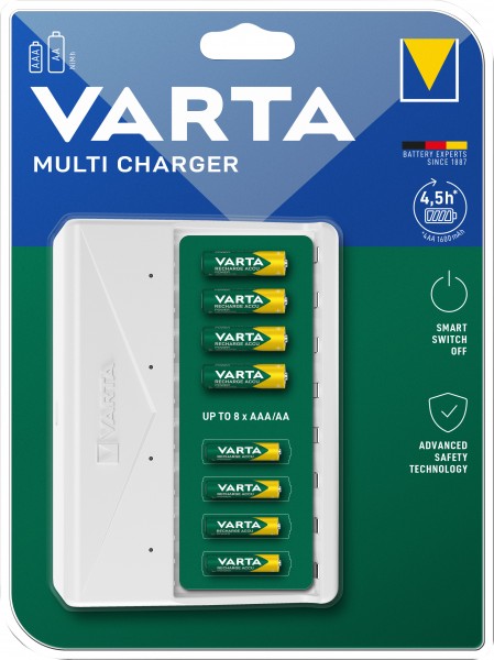 Varta batteri NiMH, multioplader uden batterier, til AA/AAA, detail