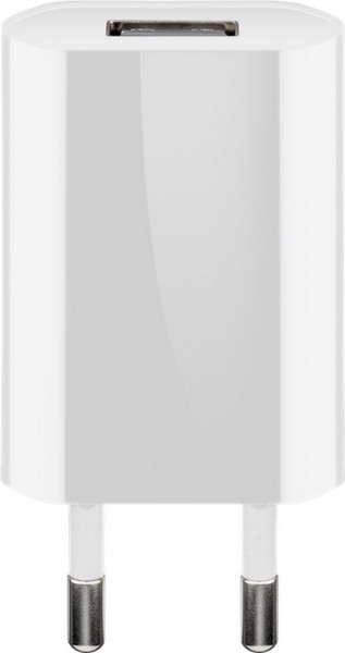 Goobay USB-oplader (5W) hvid - kompakt USB-strømforsyning med 1xUSB