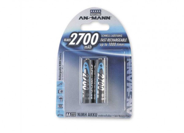 Ansmann NiMH batteri Mignon 2700mAh, blisterpakning med 2