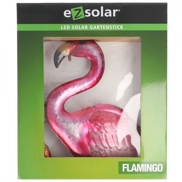 LED flamingo farverig version med en hvid LED i op til 8 timers lys