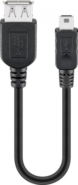 Goobay USB 2.0 Hi-Speed Adapter 0,2 m - USB 2.0-stik (type A) > USB 2.0 ministik (type B, 5-benet)