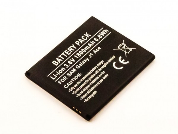 Batteri passer til Samsung Galaxy J1 Ace 4G, SM-J111, Li-ion, 3.8V, 1800mAh, 6.8Wh