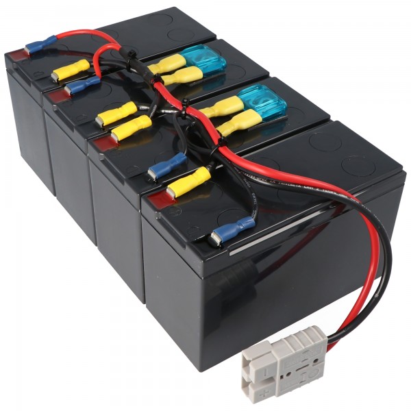 Replikabatteri nøjagtigt egnet til APC-RBC25 batteri forudmonteret med kabel og stik