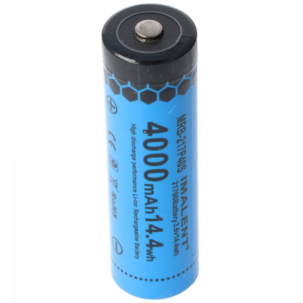 Imalent 21700 lithium-ion batteri med 4000mAh, 30A, MRB-217P40S, specielt til de meget høje strømkrav i de nye Imalent modeller