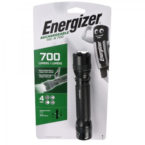 Energizer taktisk USB genopladelig LED-lommelygte, LED Lenser TAC-R 700