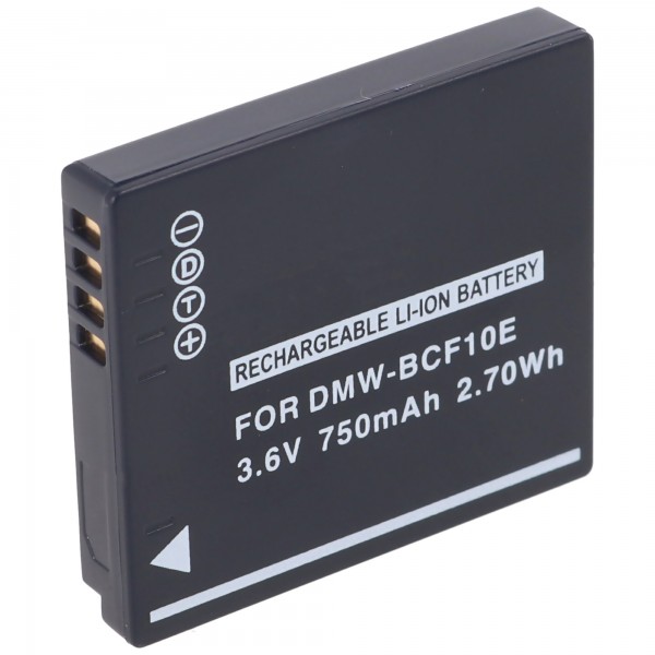 Batteri passer til Panasonic DMW-BCF10, DMW-BCF10E, BCF-10, CGA-S / 106C, CGA-S106C batteri Li-ion 800mAh