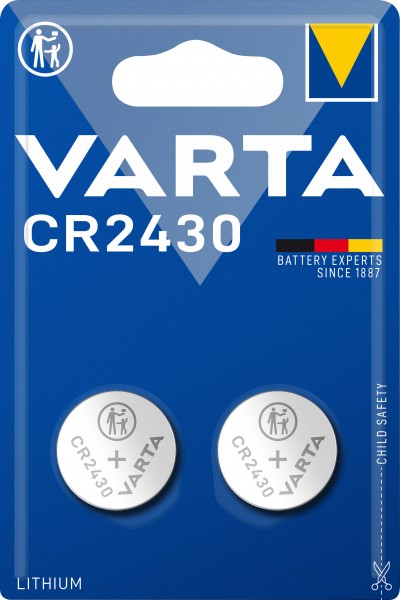 Varta batteri lithium, knapcelle, CR2430, 3V elektronik, detailblister (2-pak)