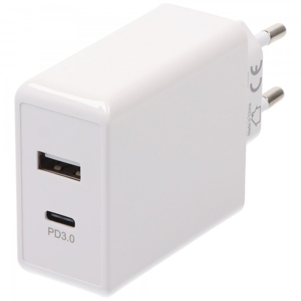 Goobay Dual USB-C™ PD (Power Delivery) hurtigoplader (28W) hvid - velegnet til enheder med USB-C™ (Power Delivery) 18W eller konventionel USB-A-forbindelse 10W såsom iPhone 12