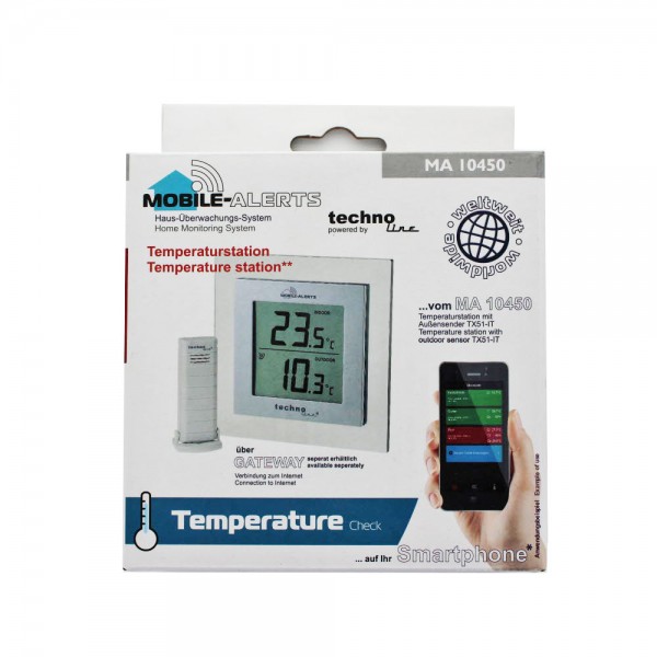Temperaturstation med indendørs og udendørs sensor, husovervågningssystemet for dine temperaturer