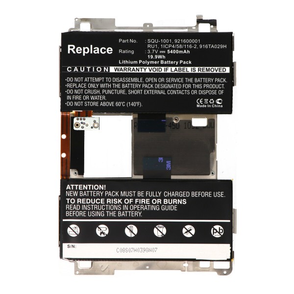 Batteri passer til Blackberry Playbook, Li-Polymer, 3.7V, 5400mAh, 20.0Wh, indbygget, uden værktøj