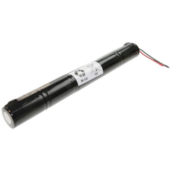 Nødbelysningsbatteri L1x5 Saft VNT D med kabel 10cm med åben ledning 6V, 4000mAh