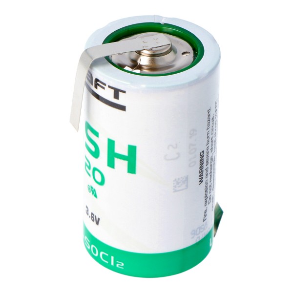 SAFT LSH 20 lithiumbatteri 3.6V Primær LSH20 med Z-lodde-tagger