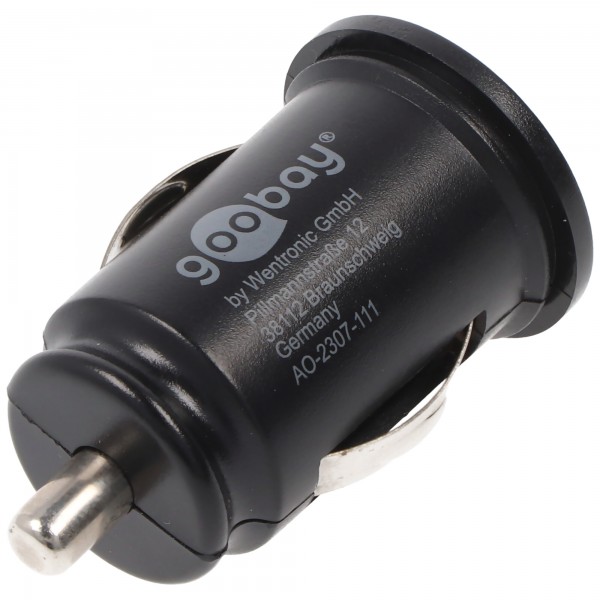 Goobay dobbelt USB biloplader (2xUSB) - 15,5W max.3,1A (12/24V) 2xUSB