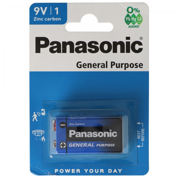 Panasonic generel formål 9V Blok 6F22BE / 1BP 1er blisterkort