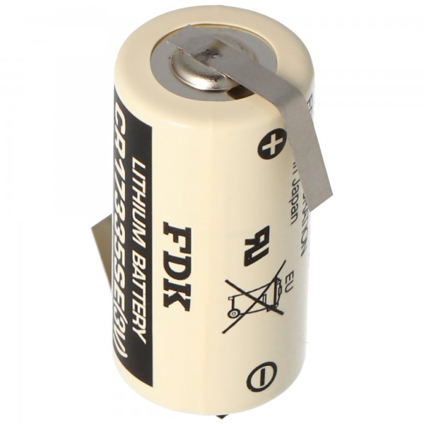 Sanyo lithiumbatteri CR17335 SE Størrelse 2 / 3A, med loddetråd Z-form