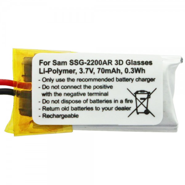 Batteri passer til Samsung BN81-04794A, SSG-2200AR 3D Briller Batteri SP381223AB