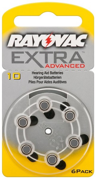 Rayovac PR70/10A - Zink-luft høreapparat knapcelle, 1,4 V