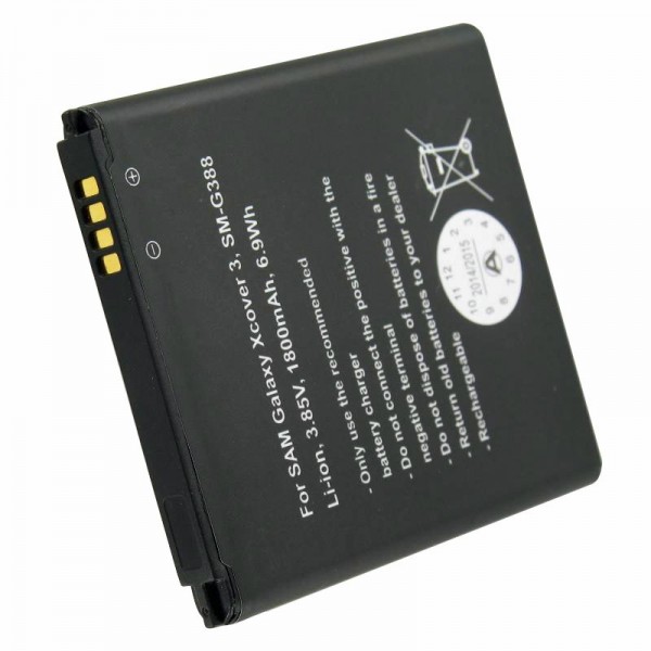 Batteri passer til Samsung Galaxy Xcover 3, SM-G388, EB-BG388BBE, 1800mAh til