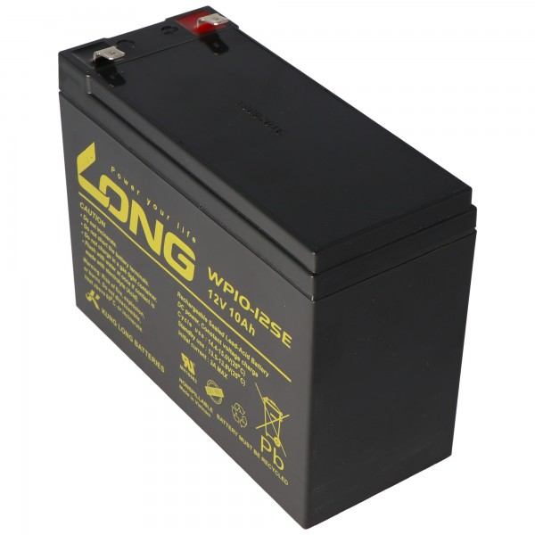 WP10-12SE WP10-12SE 12V 10Ah 6,3 mm stik kontakter | 12 Volt | Kung Long | Batteri til blygel AGM | Genopladelige batterier Akkushop-Denmark